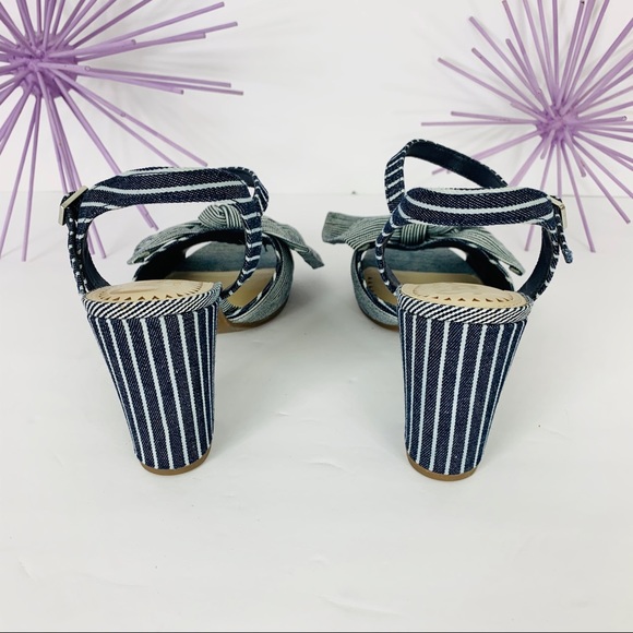 Circus Sam Edelman EVA / Bow Blue White Chunk Heel - Picture 5 of 9